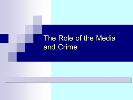 The Role of the Media and Crime. 2 Acessibility Statement This slide show has been designed to be user friendly to people with dyslexia and visual impairment.