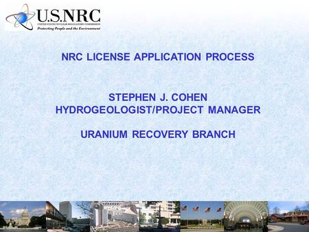 NRC LICENSE APPLICATION PROCESS