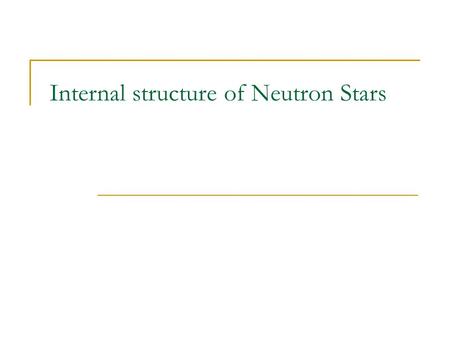 Internal structure of Neutron Stars. Artistic view.