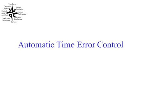 Control Performance Frequency Analysis Control Standards Surveys Inadvertent Interchange Time Error Frequency Bias Settings Control Area Assistance Automatic.