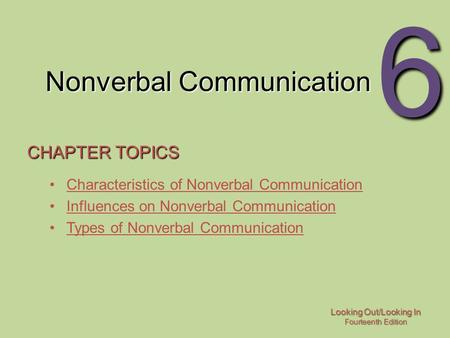 Nonverbal Communication