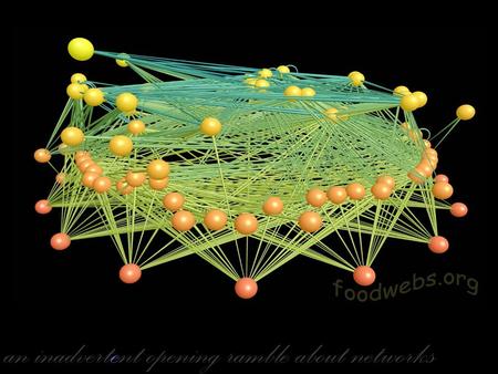 An inadvertent opening ramble about networks. Predation is a straight-forward interspecies population interaction. One species uses another as a food.