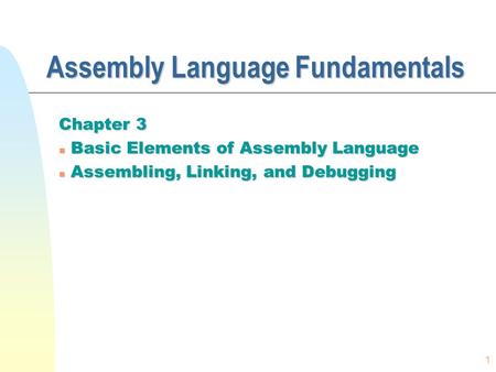 Assembly Language Fundamentals