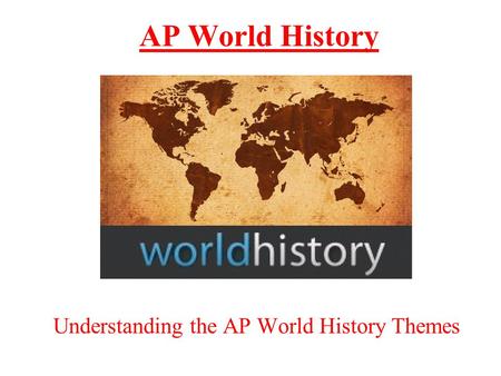 AP World History Understanding the AP World History Themes.