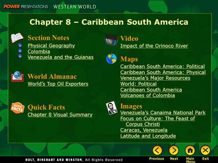 Chapter 8 – Caribbean South America