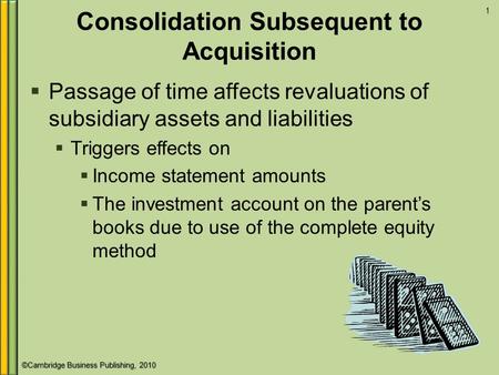 Consolidation Subsequent to Acquisition