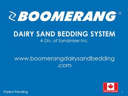 DAIRY SAND BEDDING SYSTEM