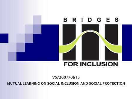 VS/2007/0615 MUTUAL LEARNING ON SOCIAL INCLUSION AND SOCIAL PROTECTION.