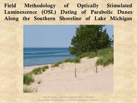 Nicole Grabos and Erin Argyilan PhD (Advisor) Department of Geosciences- Indiana University Northwest Field Methodology of Optically Stimulated Luminescence.