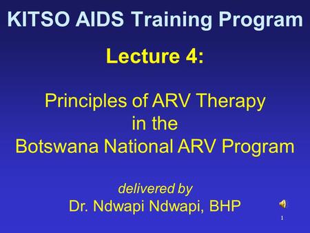 KITSO AIDS Training Program