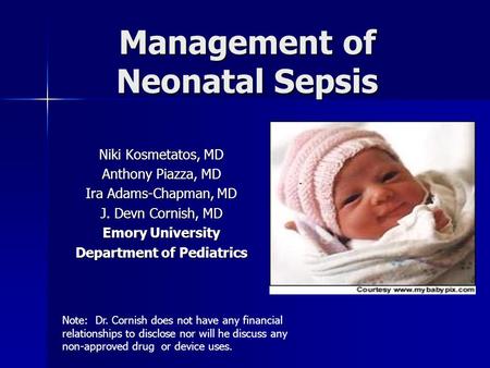 Management of Neonatal Sepsis