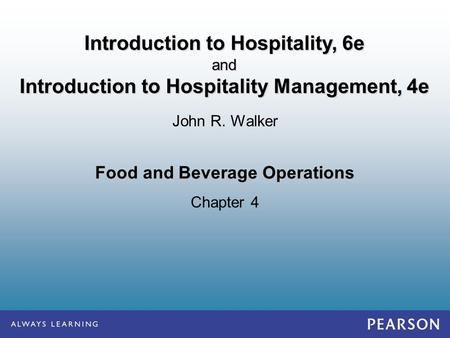 Food and Beverage Operations