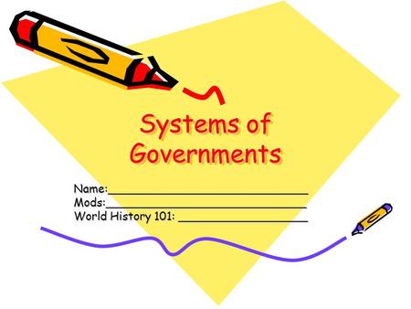 Systems of Governments