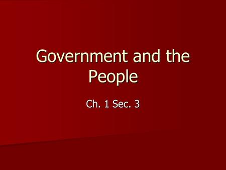 Government and the People