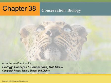 Copyright © 2009 Pearson Education, Inc. Active Lecture Questions for Biology: Concepts & Connections, Sixth Edition Campbell, Reece, Taylor, Simon, and.