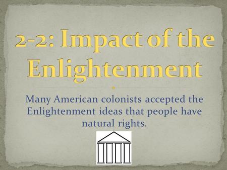 2-2: Impact of the Enlightenment