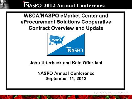 John Utterback and Kate Offerdahl NASPO Annual Conference