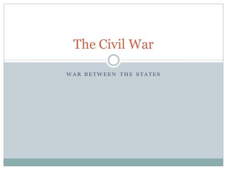 WAR BETWEEN THE STATES The Civil War. What do you know? Read the Target Sheet and Give yourself a pre- knowledge score. Place your target sheet in your.