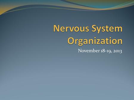 November 18-19, 2013. Nervous System Fun Facts Which “fact” is false? 1) All body functions are controlled and regulated by the nervous system 2) There.