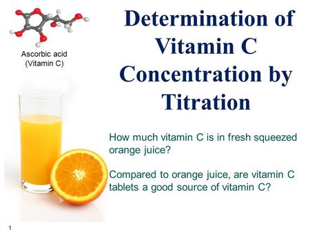 Determination of Vitamin C Concentration by Titration