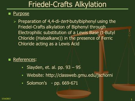 Friedel-Crafts Alkylation