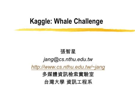 Kaggle: Whale Challenge