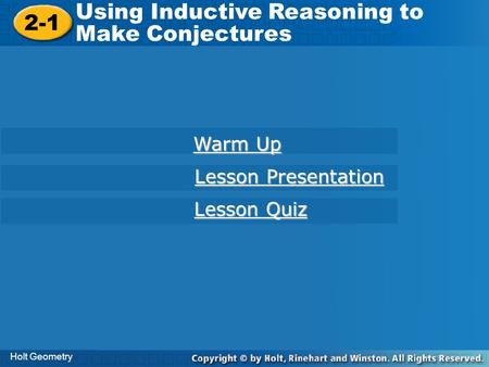 Using Inductive Reasoning to Make Conjectures