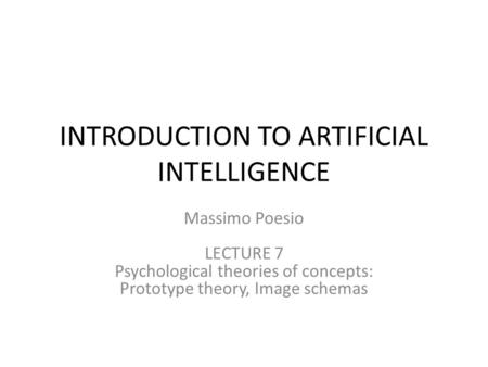 INTRODUCTION TO ARTIFICIAL INTELLIGENCE