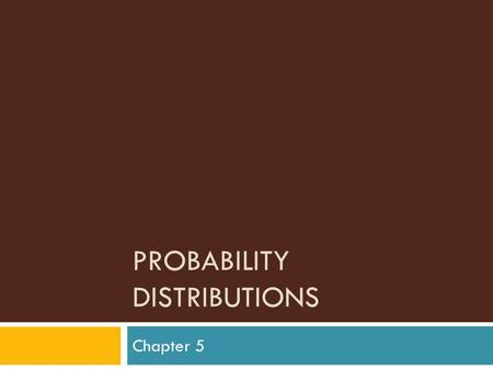 probability distributions