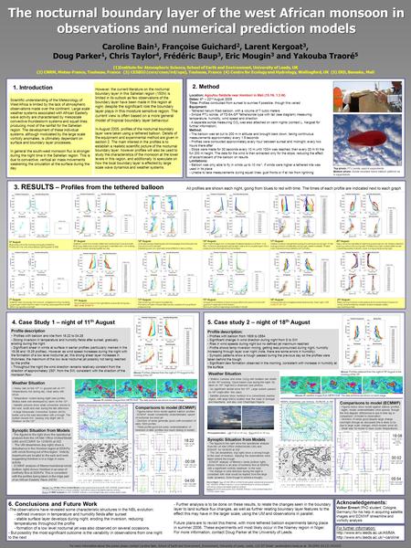 5. Case study 2 – night of 18 th August Thenocturnal boundary layer of the west African monsoon in observations and numerical prediction models The nocturnal.