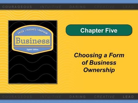 Choosing a Form of Business Ownership