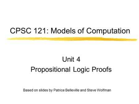 CPSC 121: Models of Computation