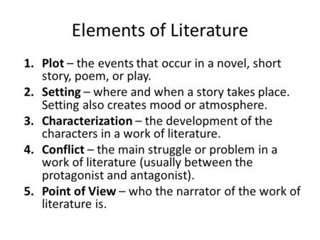 Elements of Literature