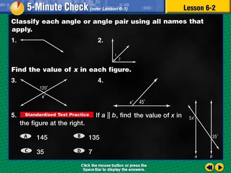 Transparency 2 Click the mouse button or press the Space Bar to display the answers.