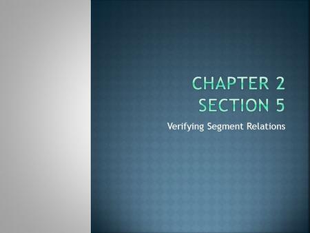 Verifying Segment Relations