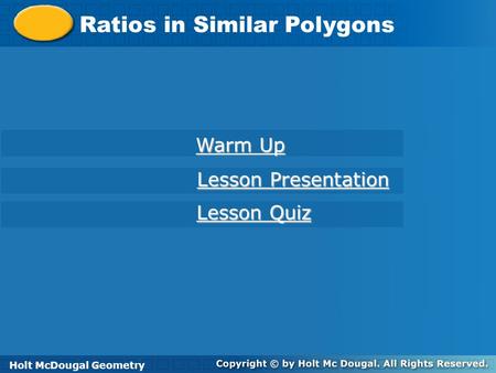 Ratios in Similar Polygons