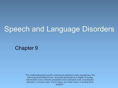 Speech and Language Disorders