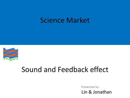 Sound and Feedback effect Science Market Presented by: Lin & Jonathan.