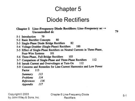 Chapter 5 Line-Frequency Diode Rectifiers