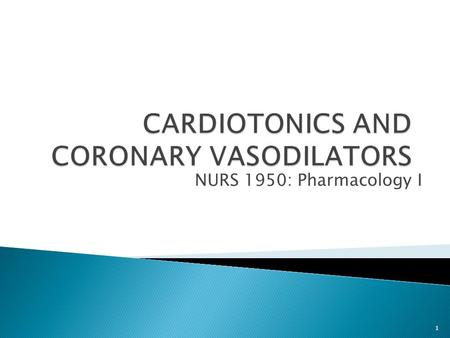 NURS 1950: Pharmacology I 1.  Objective 1: describe the relationship of calcium to electrical activity of the heart  Resting:  Preload:  Afterload: