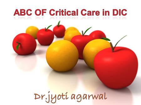 D - DEATH I - IS C - COMING DIC is an important contributor to maternal mortality and morbidity.