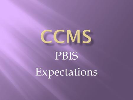 PBIS Expectations. When you hear “Give Me Five” or see someone raise their hand with their palm facing you, stop what you are doing and do the.