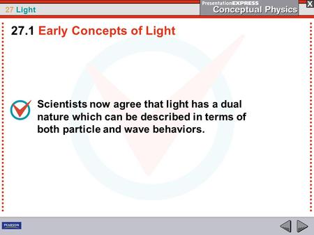 27.1 Early Concepts of Light