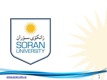 Www.soran.edu.iq 1. 2 Example: Diamond in air What is the critical angle  c for light passing from diamond (n 1 = 2.41) into air (n 2 = 1)? Rearranging.