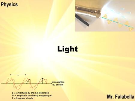 Light. The only thing we can really see is light. But, what is light ? During the day the primary source of light is the sun and secondary sources are.