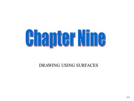 DRAWING USING SURFACES 115. To start your SURFACES drawing, go to new drawing, choose PART. Once the Part screen appears, click on START, choose MECHANICAL.