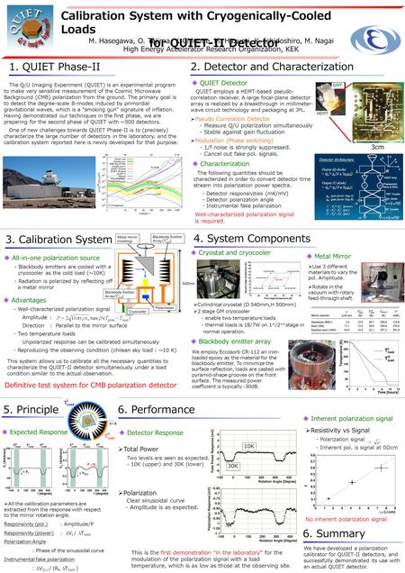 Calibration System with Cryogenically-Cooled Loads for QUIET-II Detector M. Hasegawa, O. Tajima, Y. Chinone, M. Hazumi, K. Ishidoshiro, M. Nagai High Energy.