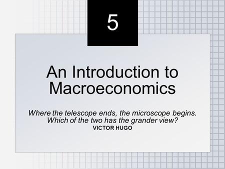 An Introduction to Macroeconomics