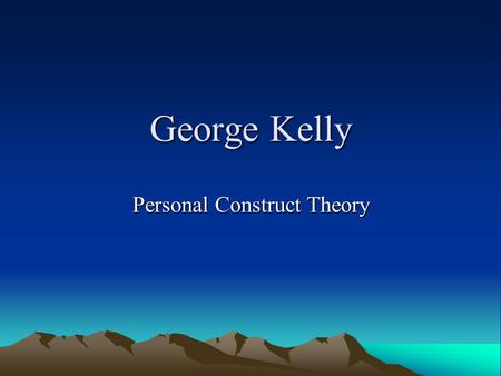 Personal Construct Theory