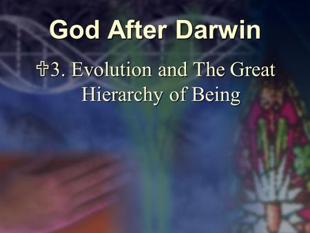 God After Darwin  3. Evolution and The Great Hierarchy of Being.